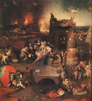 Hieronymus Bosch : The Temptation of St. Anthony, central panel of the triptych The Temptation of St. Anthony